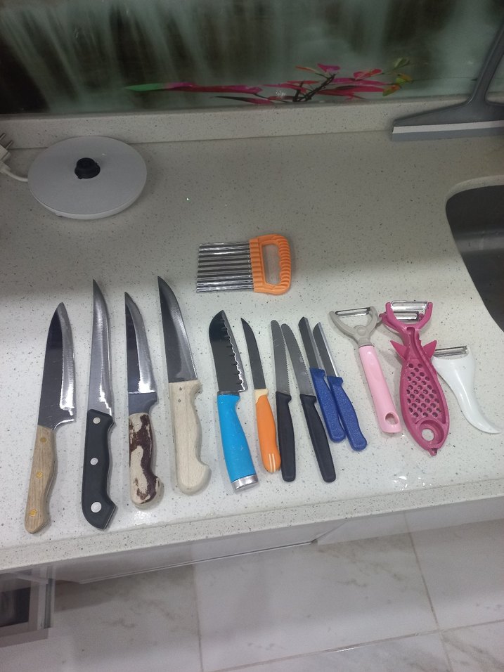 Renkli Çoklu Mutfak Bıçak ve Soyucu Seti - Görsel 2