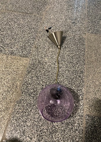 Mor Camlı Sarkıt Lamba