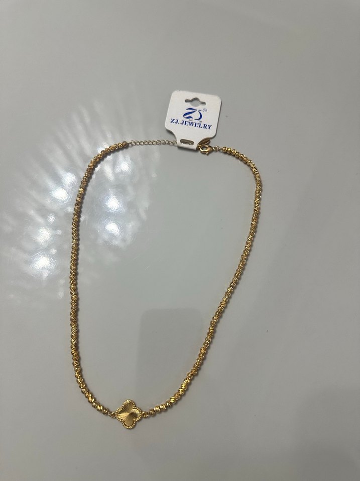 Altın Renkli Boncuklu Mini Kolye - Görsel 2