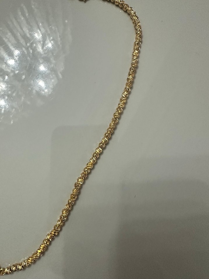 Altın Renkli Boncuklu Mini Kolye - Görsel 3