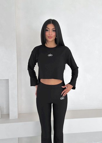 Alo Siyah Rahat Kesim Kadın Eşofman Takımı - Görsel 2