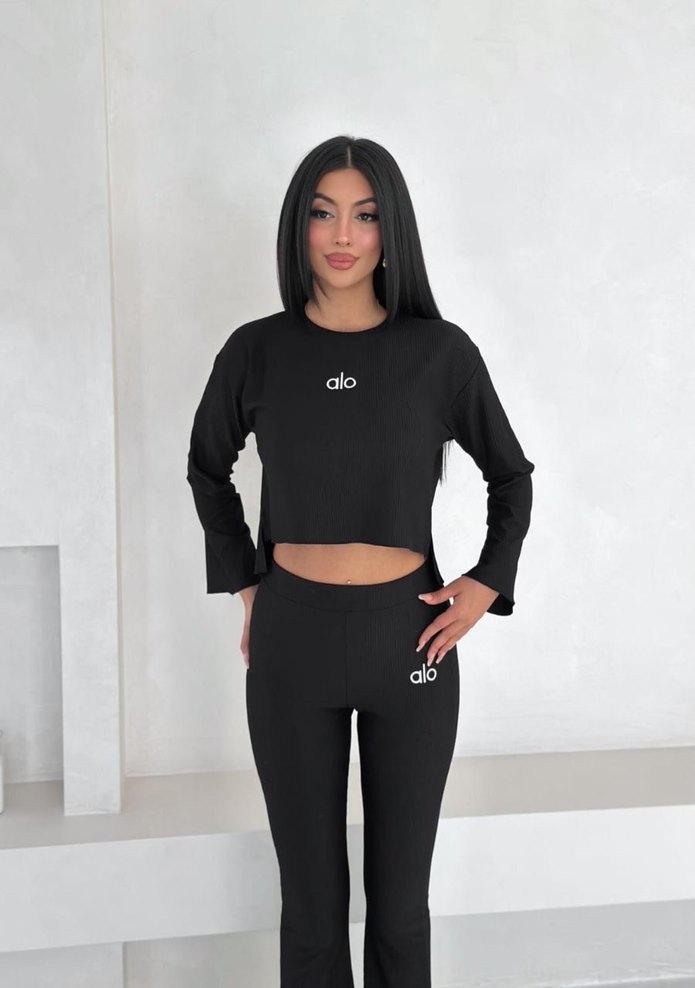 Alo Siyah Rahat Kesim Kadın Eşofman Takımı - Görsel 2