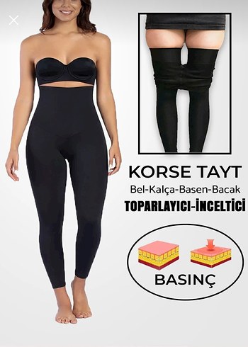 Siyah Korse Tayt Bel ve Kalça Sıkılaştırıcı