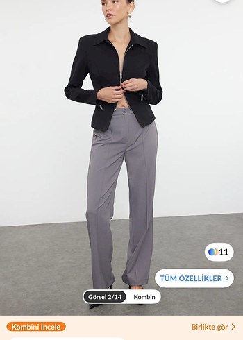 Trendyol & Milla Gri Regular Fit Kumaş Pantolon