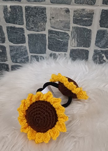 ayçiçekli toka . ayçiçek Lastik Toka - Görsel 6