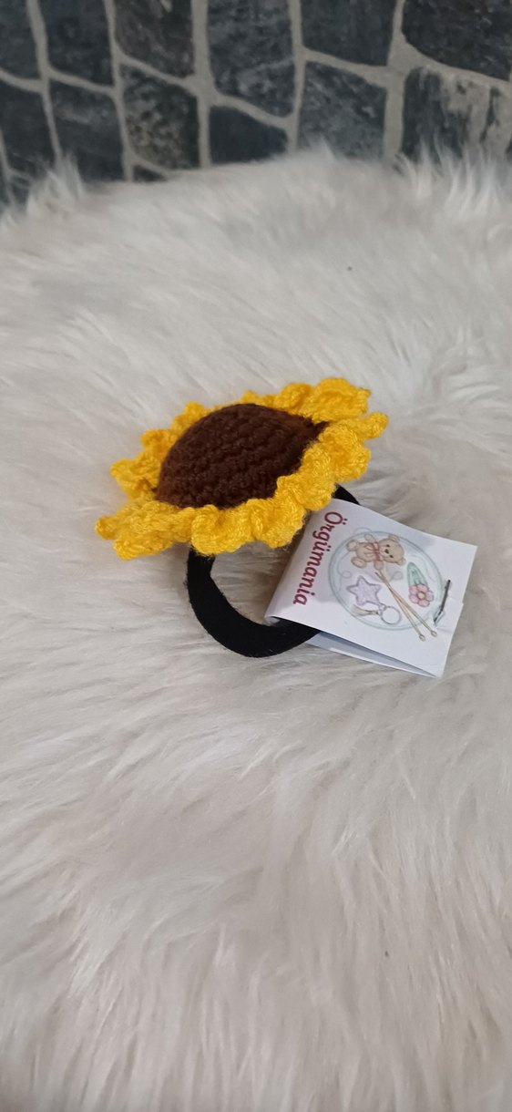 ayçiçekli toka . ayçiçek Lastik Toka - Görsel 2