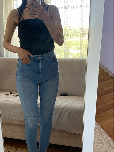 Açık mavi skinny jean pantolon