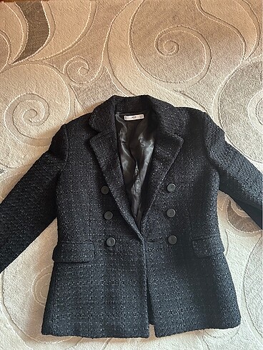 Mango Tüvit Siyah Blazer
