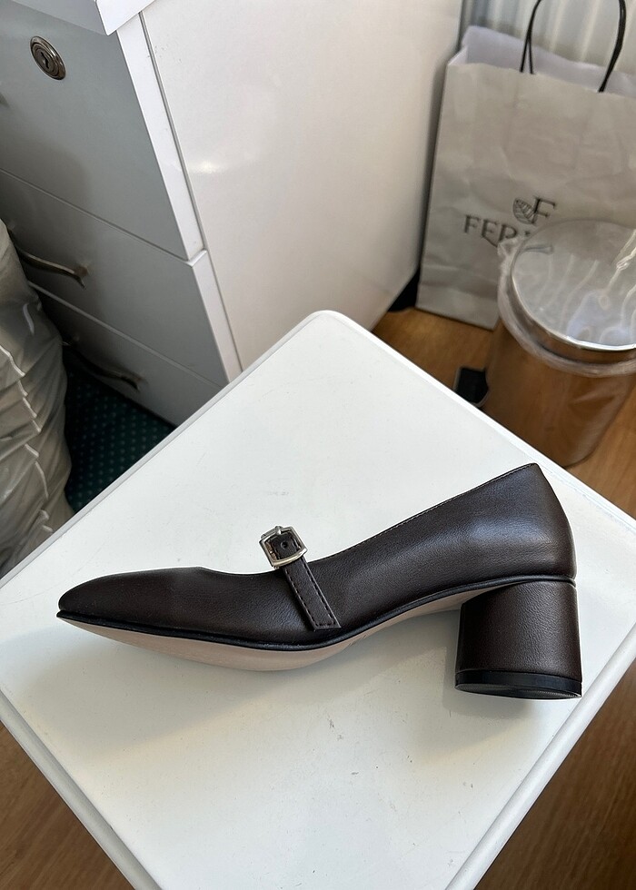 Ecenin Butiği Acı Kahve Topuklu Ayakkabı - Görsel 3