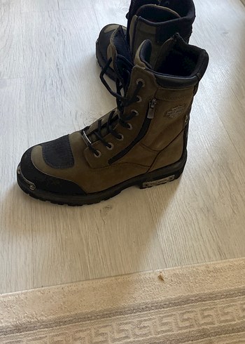 Kemer Detaylı Kamuflaj Desenli Erkek Biker Bot - Görsel 5