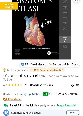  Netter 7.baskı sıfır anatomi Atlası 