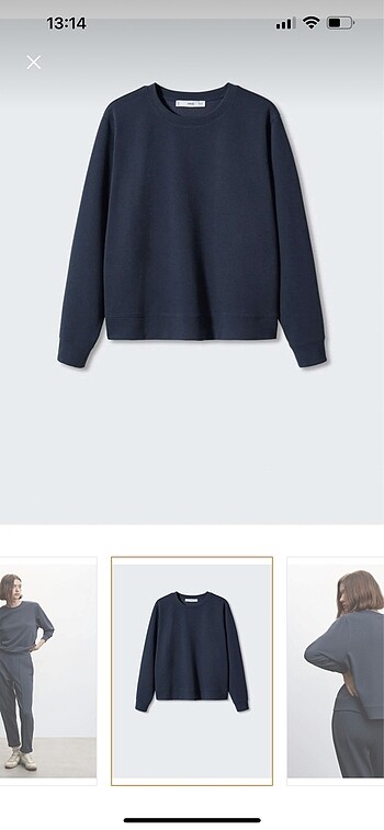 m Beden Mango lacivert sweatshirt