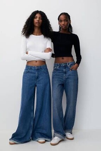 Pull&Bear İkili Uzun Kollu Bluz Body Siyah ve Beyaz 2?li