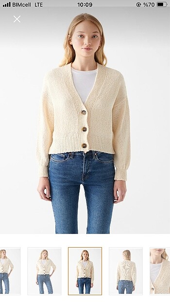 Mavi Jeans Mavi kısa düğmeli bej hırka