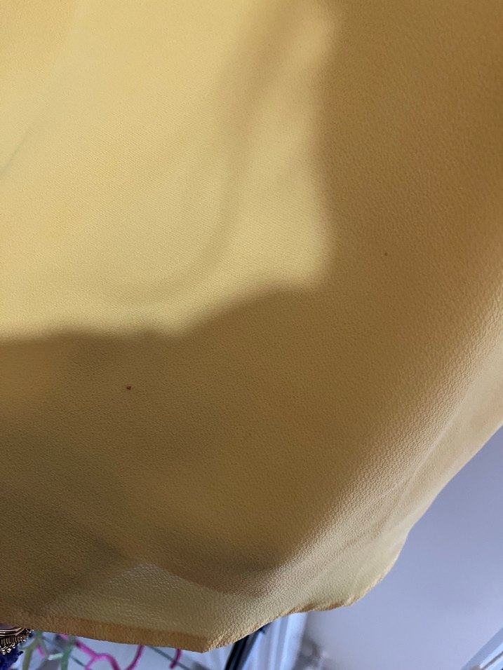 Sarı Kadın Midi Bluz, Volanlı, Kısa Kollu - Görsel 2