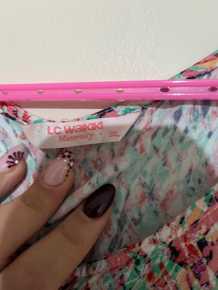 Renkli Piliseli V Yaka Kolsuz Kadın Elbise - Görsel 3