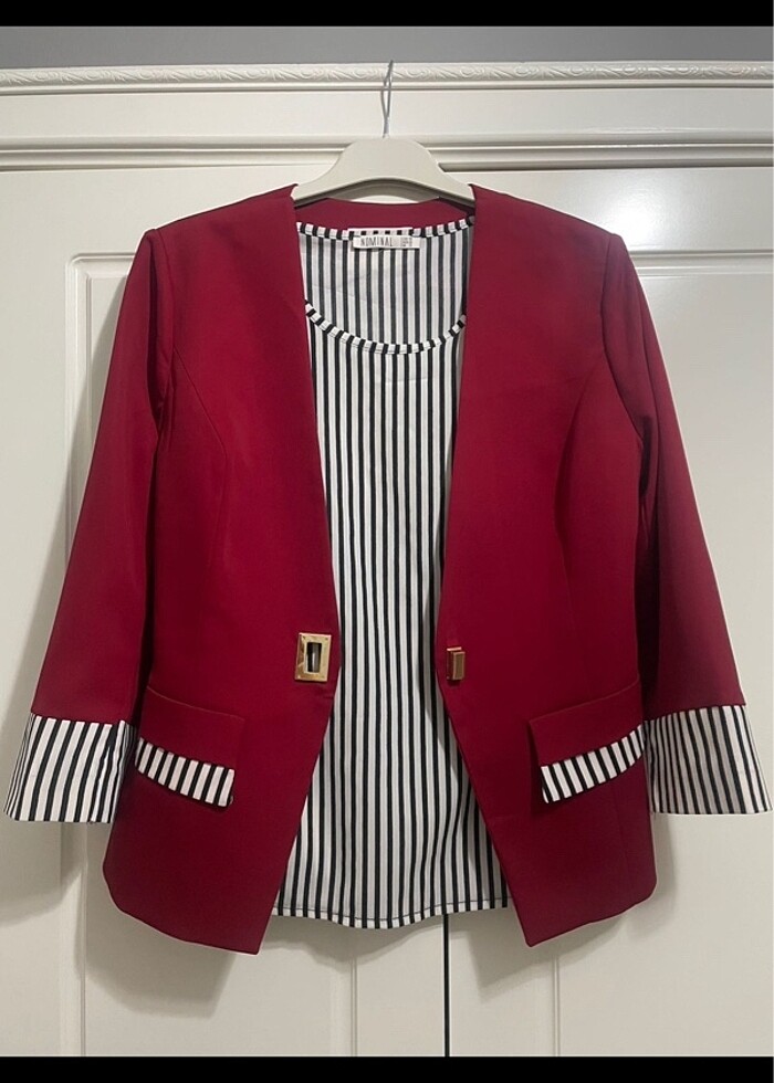 İkili Kırmızı Ceket - Görsel 2