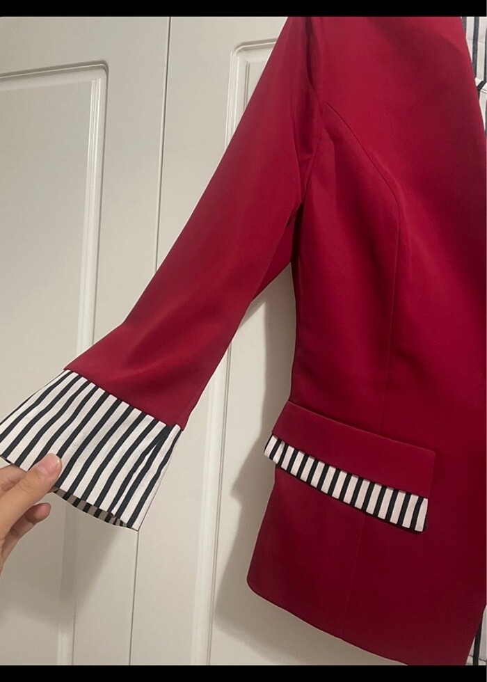 İkili Kırmızı Ceket - Görsel 5