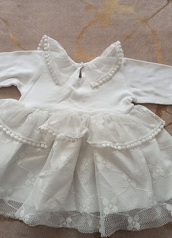 0-3 Ay Beden beyaz Renk Bebek elbise 