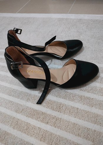 Siyah Tokalı İnce Topuklu Kadın Ayakkabı - Görsel 5