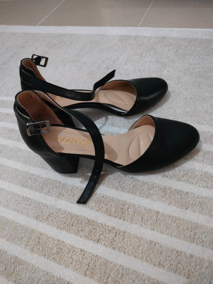 Siyah Tokalı İnce Topuklu Kadın Ayakkabı - Görsel 5