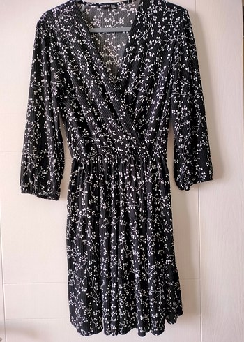 siyah desenli elbise - Görsel 2