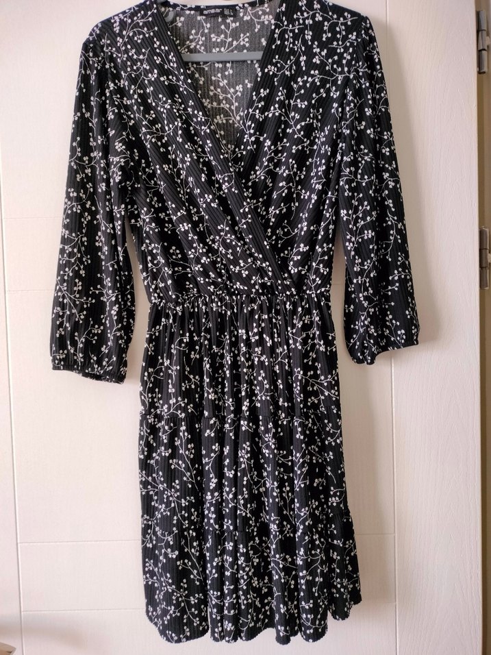 siyah desenli elbise - Görsel 2