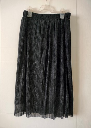 Kadın Siyah Piliseli Uzun Etek - Görsel 3