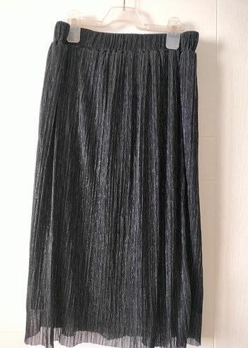 Kadın Siyah Piliseli Uzun Etek - Görsel 2