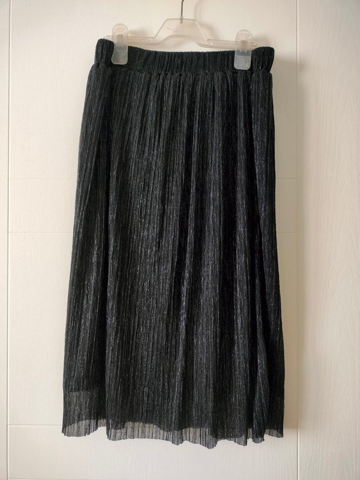 Kadın Siyah Piliseli Uzun Etek - Görsel 3