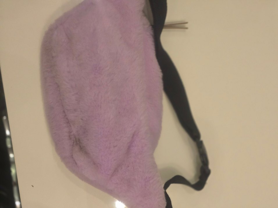 Mor Tüylü Kadın Çapraz Çanta - Görsel 2