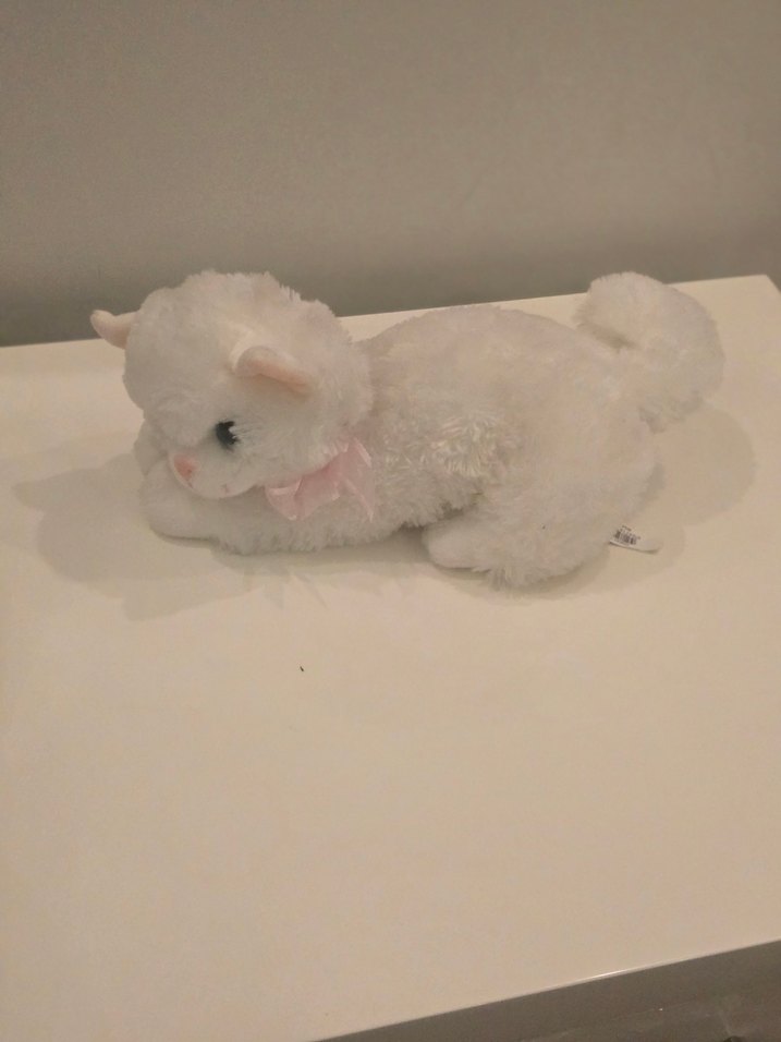Beyaz Peluş Oyuncak Kedi - Görsel 2