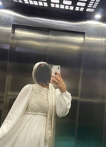 Trendyol & Milla tesettür beyaz elbise
