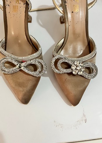 Vizon Taşlı Kadın Abiye Ayakkabı - Görsel 3