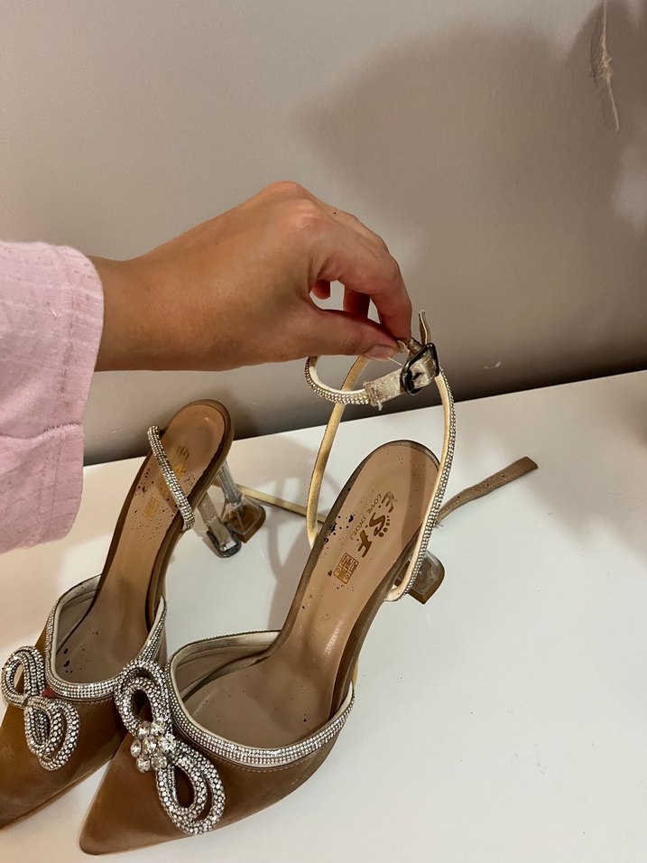 Vizon Taşlı Kadın Abiye Ayakkabı - Görsel 2