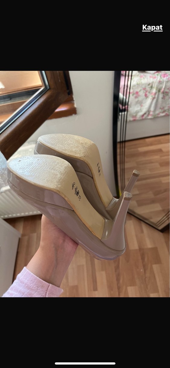 Bej Rugan platformlu Kadın Ayakkabı - Görsel 4