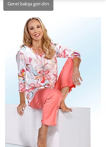 Full pamuk penye pijama takım