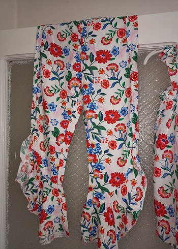 Çiçek Desenli Renkli kız çocuk 2 li takım - Görsel 3