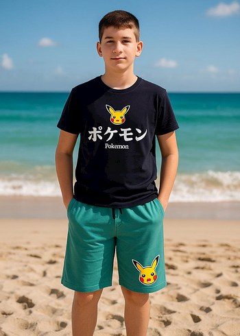 Diğer Diger Kahverengi Pokemon Baskılı Erkek Tişört