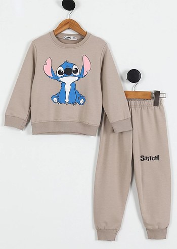 Gri Nakışlı Kız Çocuk Sweatshirt ve Eşofman - Görsel 3