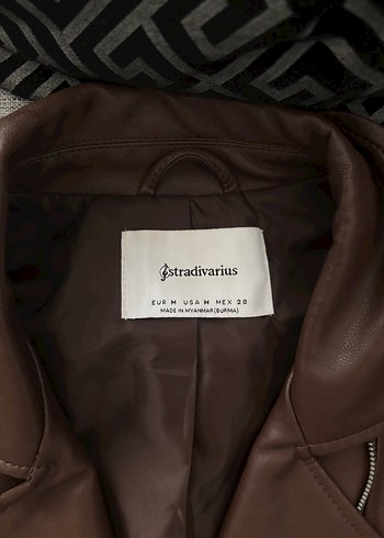 m Beden kahverengi Renk Stradivarius Deri Ceket