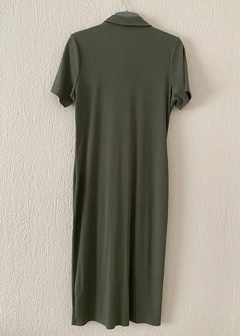 LC Waikiki Düğmeli, Yakalı, Salaş Kesim Uzun Elbise