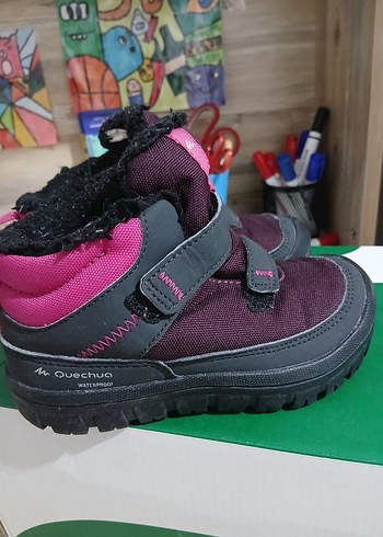 25 Beden mor Renk Kız Çocuk Mor Kaydırmaz Bantlı Bot