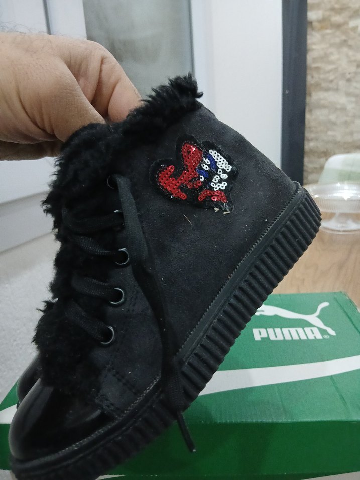 Kız Çocuk Siyah Goth Nakışlı Bot - Görsel 2