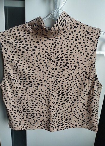 Leopar desenli crop