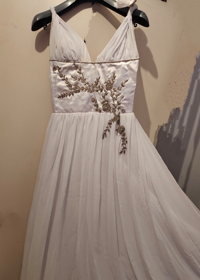 Helen kesim Gelinlik, tören  ,nikah elbisesi , - Görsel 3