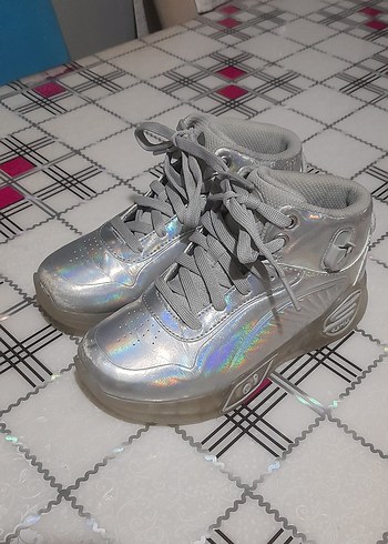 Gri Kız Çocuk Bağcıklı Sneakers - Görsel 8