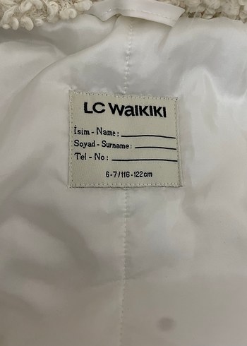 Beyaz Peluş Detaylı Kız montu - Görsel 4