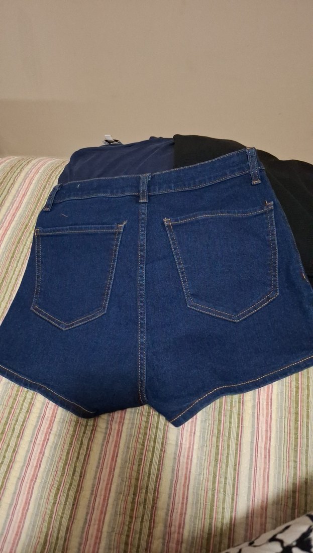 Koyu Mavi Mini Denim Şort - Görsel 4