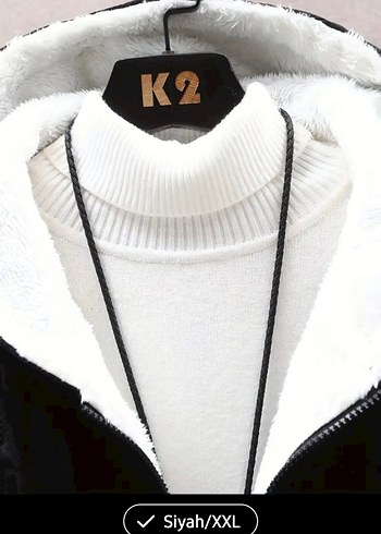 Siyah SıradışıPeluş Ceket XXL - Görsel 3
